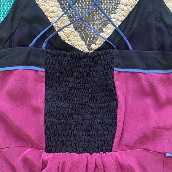 NWOT. Anthropologie Greylin Navy Silk Dress - Picture 6 of 10